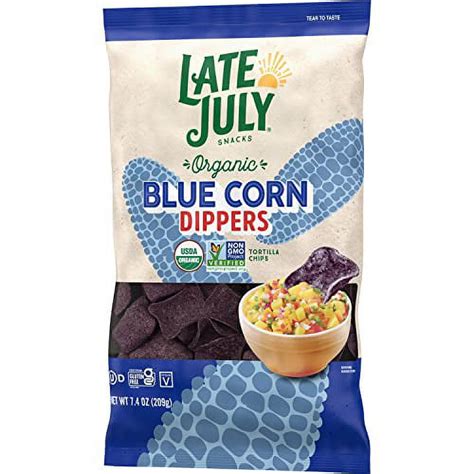 Late July Snacks Dippers Organic Blue Corn Tortilla Chips Oz Bag Pack Of Walmart Com