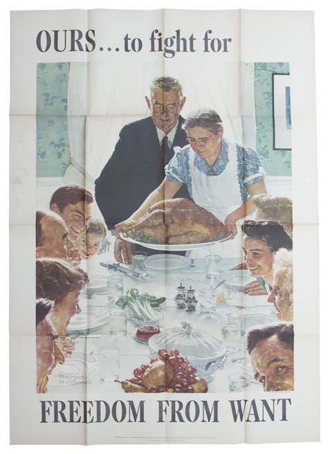 Lot Detail Norman Rockwell S Original Four Freedoms Poster Set Each Measures