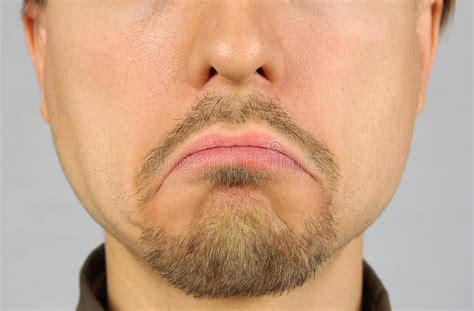 Men S Lips Corners Down Sad Closeup Stock Photo Image Of Closeup