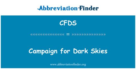 Cfds Definición Campaña De Cielo Oscuro Campaign For Dark Skies