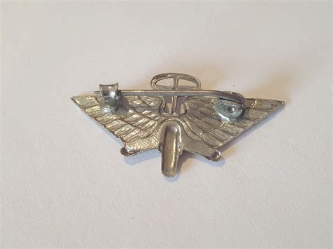 Vintage Military Silver Plated Air Force Badge Hat Pin Etsy Uk