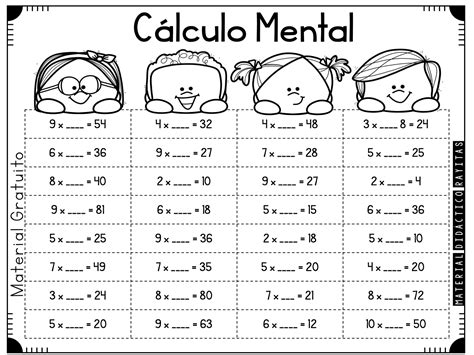 El cálculo mental consiste en realizar las operaciones analizando los números que aparecen en las mismas, para emplear los procedimientos o estrategias que mejor se adapten a dichos números. CÁLCULO MENTAL (1) - Imagenes Educativas