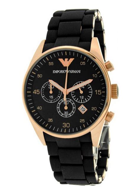 Armani exchange men's chronograph gold tone stainless watch ax1504 gold face $99.95. Emporio Armani AR5905 Black And Gold Watch - Swiss Watches ...