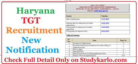 haryana tgt recruitment 2023 hssc new notification online apply