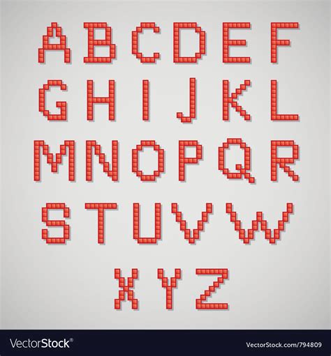 Pixel Art Alphabet Royalty Free Vector Image Vectorstock