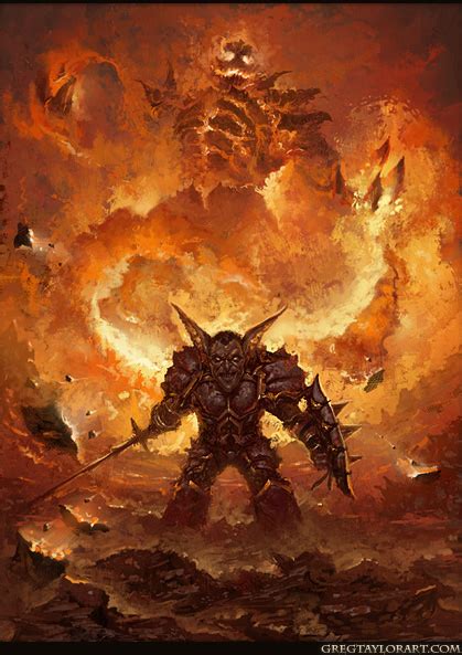 Goblin Warrior Meets Fire God By Gregtaylorart On Deviantart
