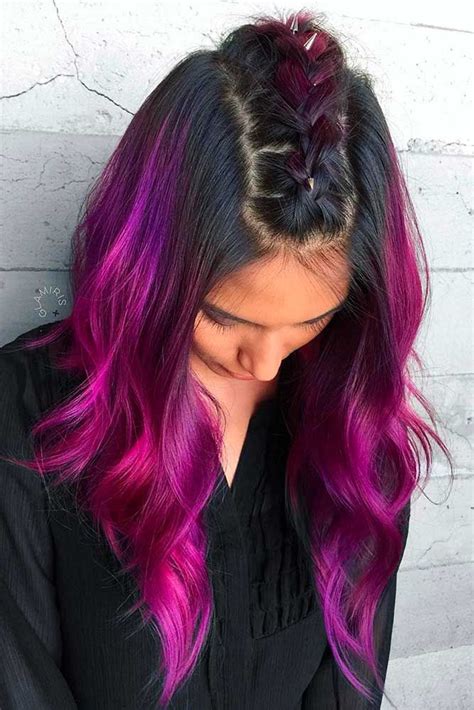 It's so chic and beautiful in itself that you don't need to invent any intricate hairstyles: 30 Purple Red Hair Is The New Black | Dark purple hair ...