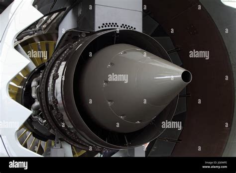 The Exhaust Nozzle Of A Modern Turbofan Aircraft Engine Stock Photo Alamy