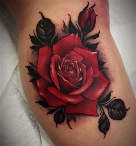 Realistic Red Rose Tattoo Tatuajes De Rosas Rojas Tatuajes De Color