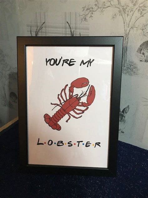 Youre My Lobster Framed Print Friends Tv Show His Hers Etsy