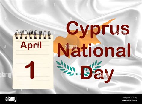 The Celebration Of Cyprus National Day With The Flag And The Calendar
