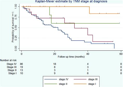 Kaplan Meier Survival Curve And Stages Of Cancer Among Prostate Cancer