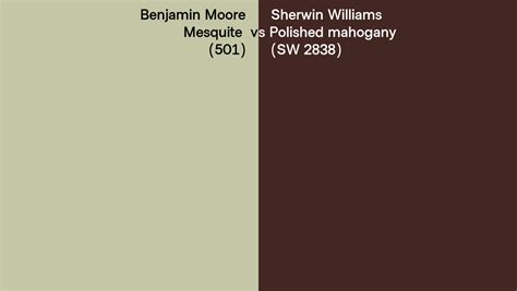 Benjamin Moore Mesquite 501 Vs Sherwin Williams Polished Mahogany Sw