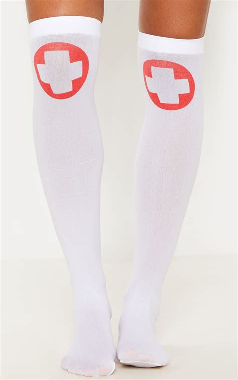 White Nurse Stockings Prettylittlething Usa
