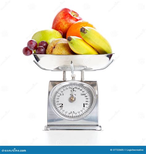 Vegetables And Fruits On A Weighing Scale Royalty Free Stock Photo