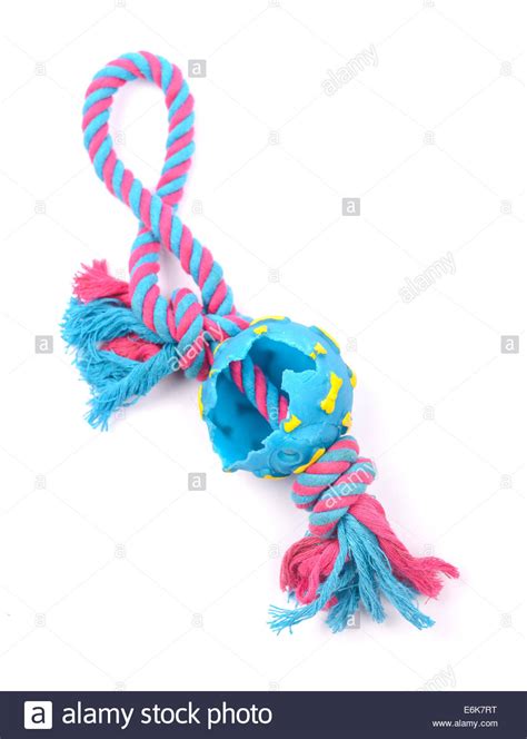 Colorful Chewed Up Dog Toy Cut Out Isolated On White