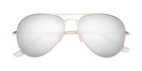 jet gold grandpa thin aviator mirrored sunglasses with silver sunwear lenses ssr035