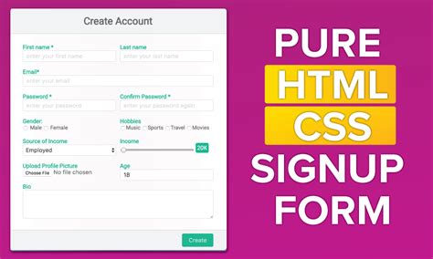 Design A Cool Registration Form Using Html And Css By Raja Tamil The