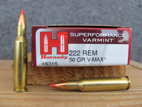 20 Round Box 222 Rem 50 Grain Hornady V Max Superformance Ammo 8316
