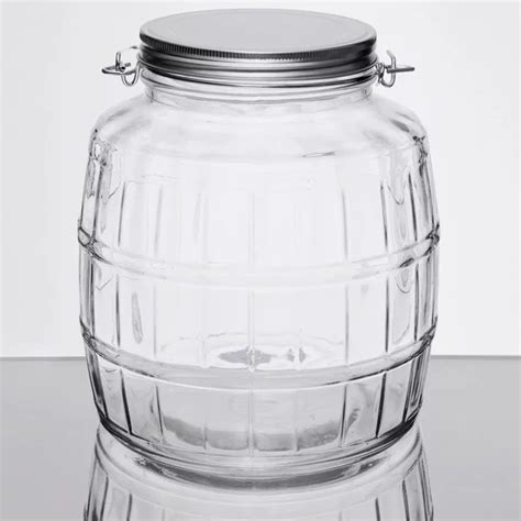 Anchor Hocking 85728ahg17 1 Gallon Barrel Jar With Brushed Aluminum Lid