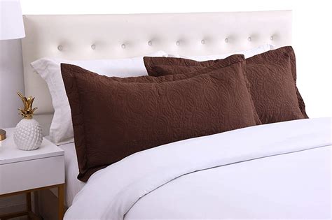 MarCielo 2-Piece Embroidered Pillow Shams, Decorative Microfiber Pillow Shams Set Standard Size ...