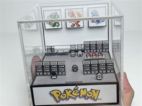 Pokemon 3d Miniature Cube Diorama Professor Oaks Lab Etsy In 2023 Pokemon Red Pokemon Blue