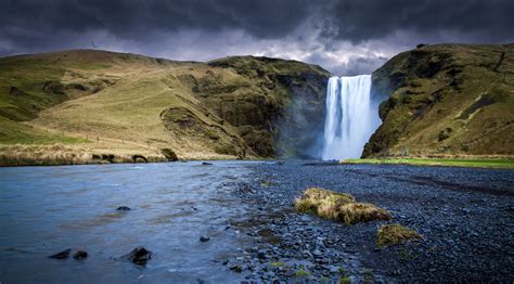 Skogafoss Waterfall Iceland 4k Ultra Fond Décran Hd Arrière Plan