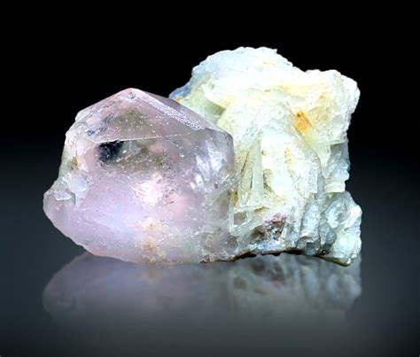 Natural Morganite Crystal Specimen With Albite From Etsy