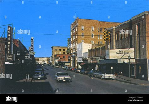 Downtown Street Scene In Brownwood Texas Usa Date Circa 1950s Stock