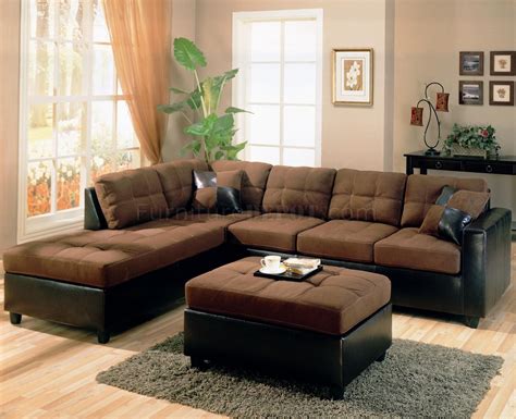Two Tone Modern Sectional Sofa 500655 Chocolatedark Brown