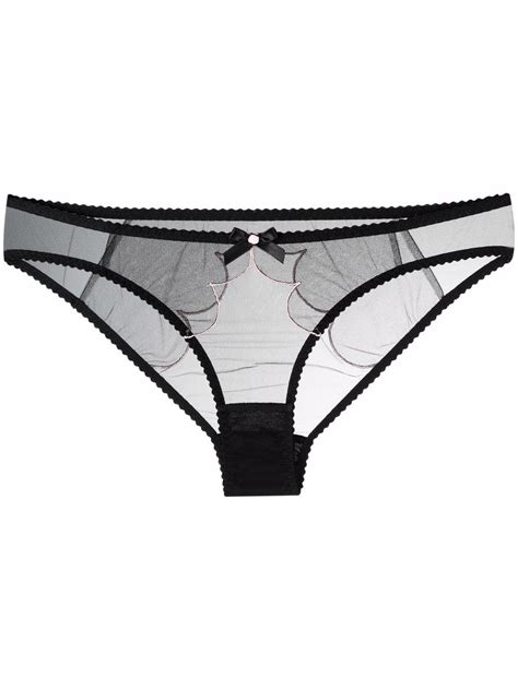 Agent Provocateur Lorna Ouvert Mid Rise Mesh Briefs In 黑色 Modesens