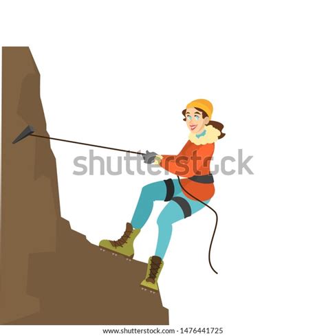 Alpinist Climb Mountain Extreme Sport High Stock Vector Royalty Free