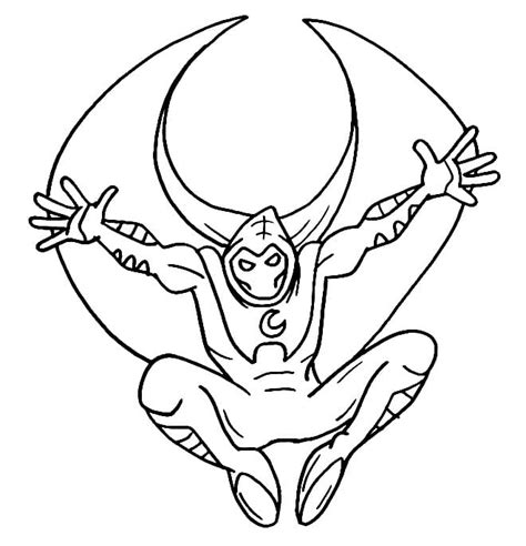 Moon Knight Action Coloring Page Download Print Or Color Online For Free