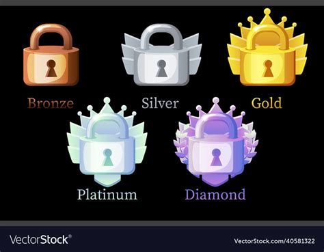 Rewards Gold Silver Platinum Bronze Diamond Vector Image