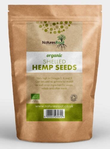 Organic Shelled Hemp Seeds Raw Natural Hulled Gluten Free