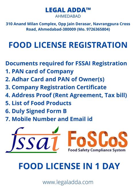 Food License Registration Fssai License Consultant In Ahmedabad