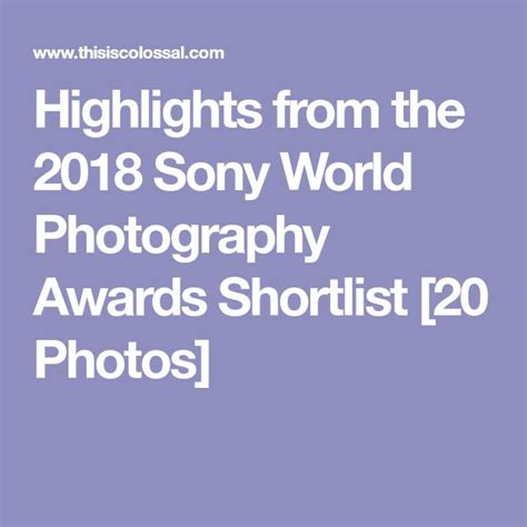 Highlights From The 2018 Sony World Photography Awards Shortlist 20