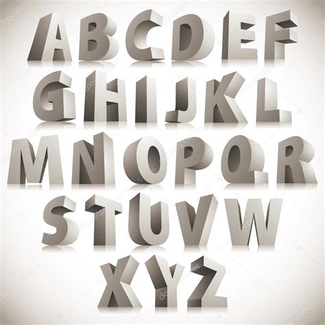3d Font Big White Letters Standing Vector Eps 8 Premium Vector In