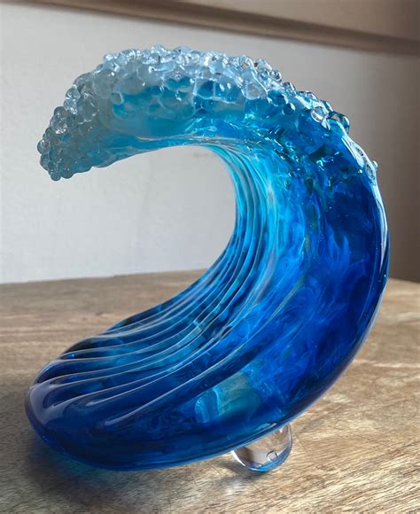 Blown Glass Wave Sculpture Etsy