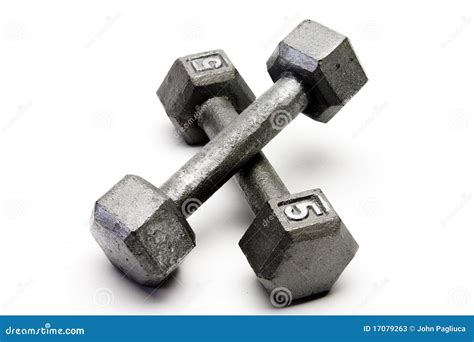 Closeup Two Hand Weights Isolated White Background Stock Image Image