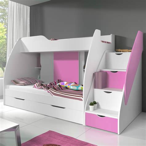 Which brand has the largest assortment of bunk beds at the home depot? Charlie Girls Cabin Bunk Bed With Integrated Drawers ...