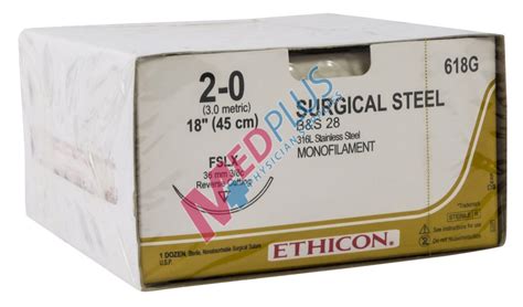Ethicon Surgical Stainless Steel Suture Reverse Cutting Med Plus