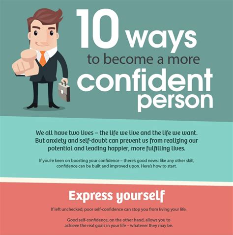 10 Ways To Become A More Confident Person Venngage Infographic