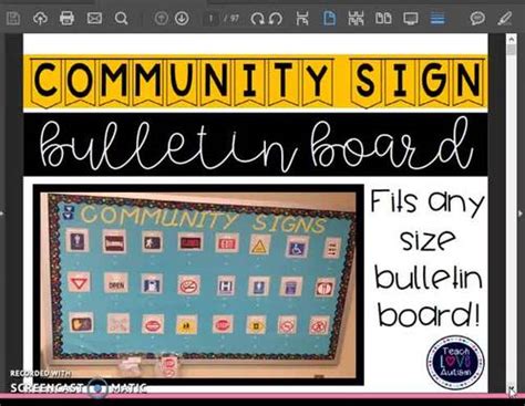 Community Signs Interactive Bulletin Board By Teach Love Autism Tpt
