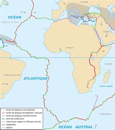Afrique Plaque Tectonique Africaine • Carte •