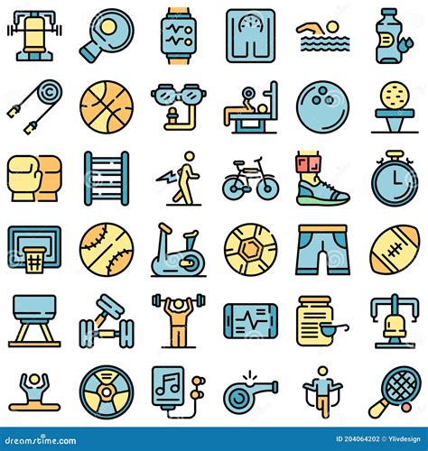 Physical Activity Icons Set Vector Flat Stock Vector Illustration Of