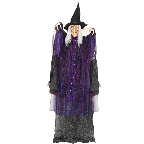Buy Joliyoou Halloween Witch Props 6ft Hanging Animated Witch With Red