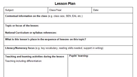 13 Free Lesson Plan Templates For Teachers Teachwire