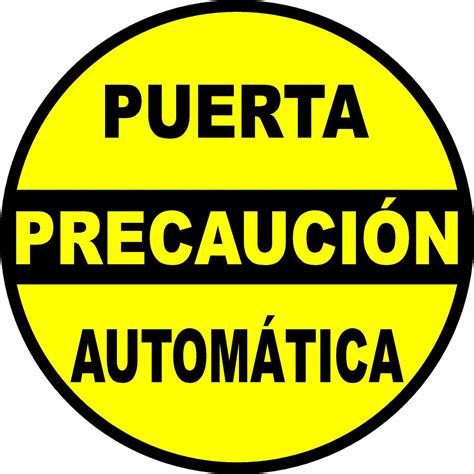 Caution Automatic Door Decal Multi Pack 5 Per Pack English Or Spanis