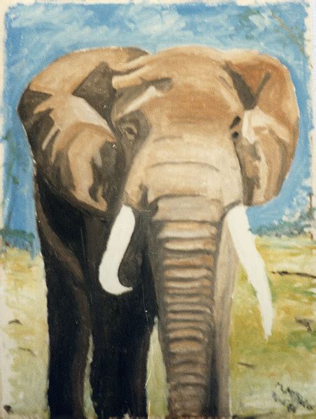 African Elephant Oilpainting